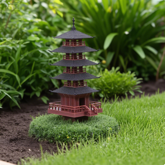 Bonsai Garden Pot - Садовый аквариум, декор бонсай, мини-статуя пагоды,
